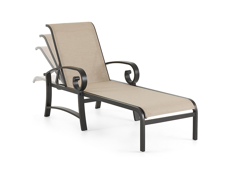 Solstice Aluminium med terrasse Sling Chaise Lounge