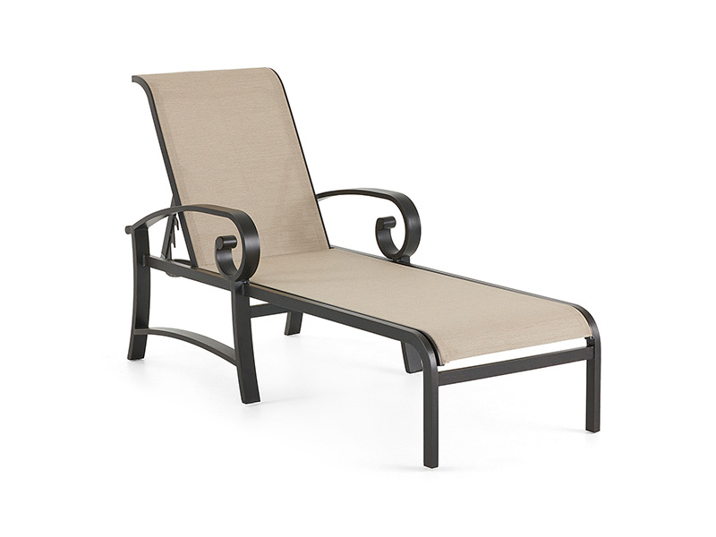 Solstice Aluminium med terrasse Sling Chaise Lounge