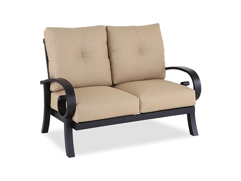 Solstice Aged Bronze Aluminium Med Puder Patio Loveseat