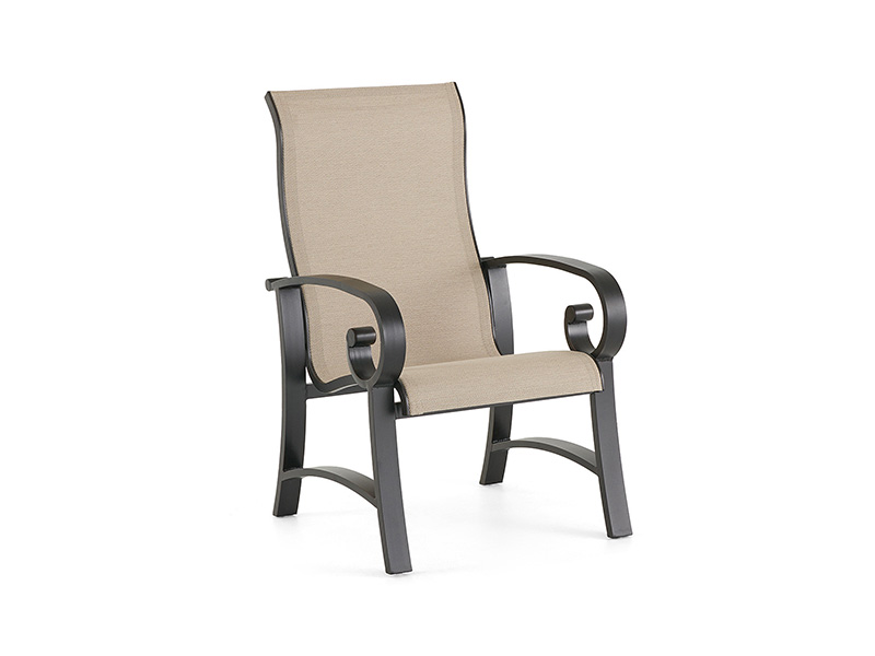 Solstice aged bronze aluminium med slynge spisestuestol